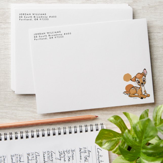 Bambi Sitting With A Smile Envelope (Stacked)