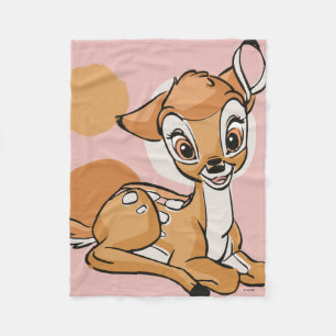Bambi Sitting With A Smile Fleece Blanket