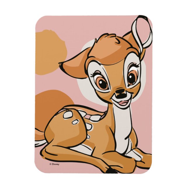 Bambi Sitting With A Smile Magnet (Vertical)