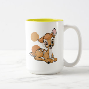 Bambi Sitting With A Smile Two-Tone Coffee Mug