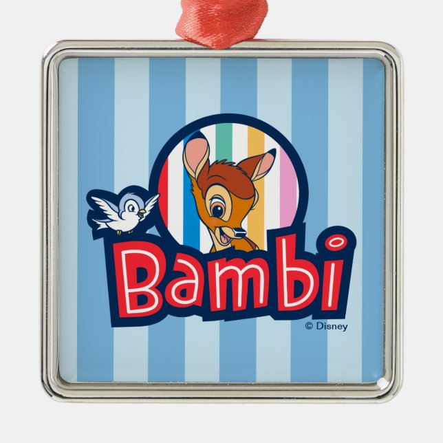 Bambi Striped Badge Metal Ornament (Front)