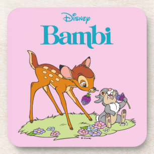 Bambi & Thumper Eating Clover Blossoms Coaster