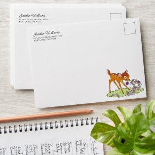 Bambi & Thumper Eating Clover Blossoms Envelope