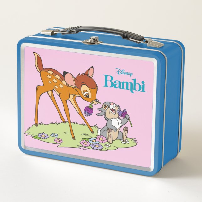 Bambi & Thumper Eating Clover Blossoms Metal Lunch Box (Front)