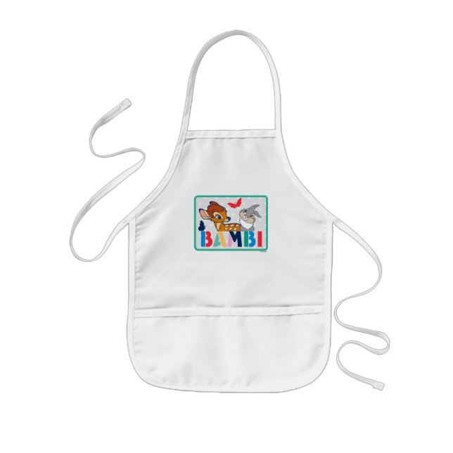 Bambi & Thumper Polka Dot Badge Kids Apron (Front)