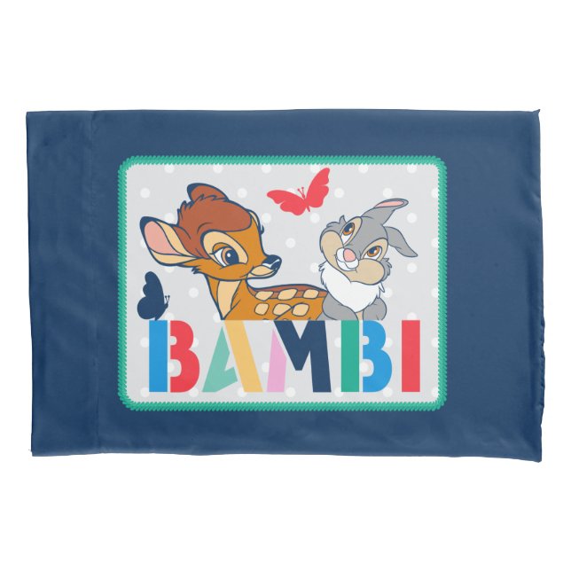 Bambi & Thumper Polka Dot Badge Pillowcase (Front)