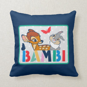 Bambi & Thumper Polka Dot Badge Throw Pillow