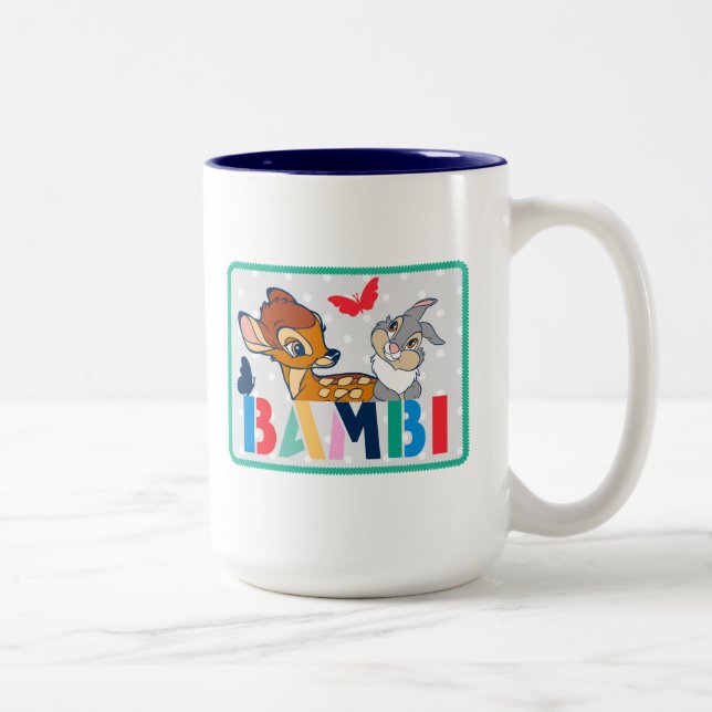 Bambi & Thumper Polka Dot Badge Two-Tone Coffee Mug (Right)