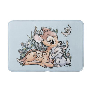 Bambi & Thumper Sitting In The Flowers Bath Mat