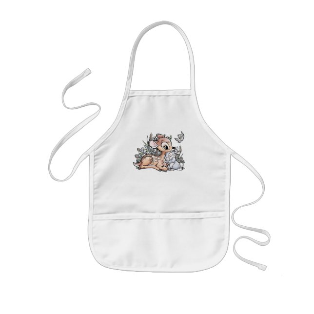 Bambi & Thumper Sitting In The Flowers Kids Apron (Front)