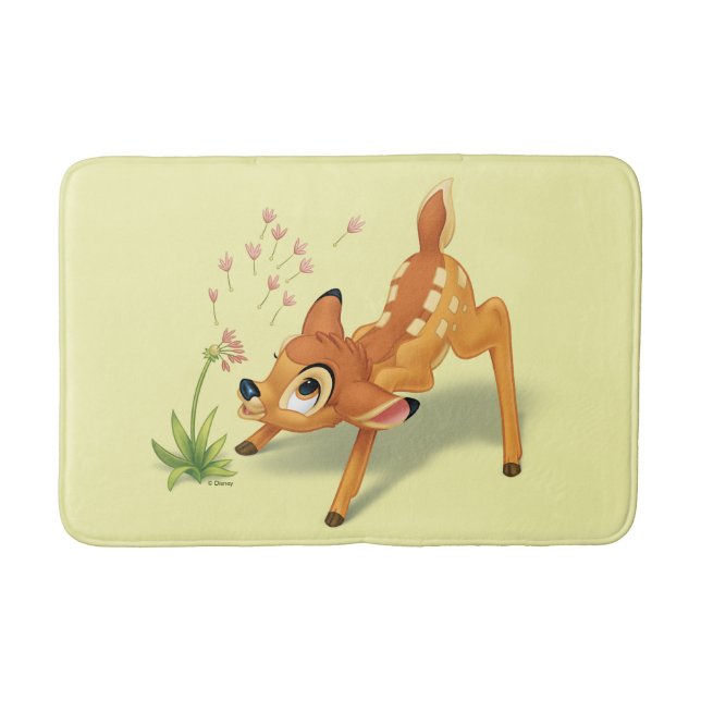 Bambi Watching Dandelion Seeds Fly Bath Mat (Front)