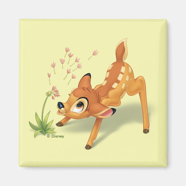 Bambi Watching Dandelion Seeds Fly Magnet (Front)
