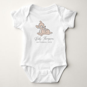 Bambi Watercolor Announcement Date Baby Bodysuit