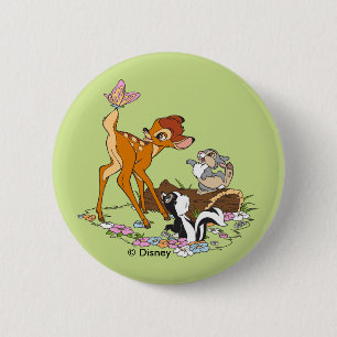 Bambi With Butterfly On Tail 2 Inch Round Button
