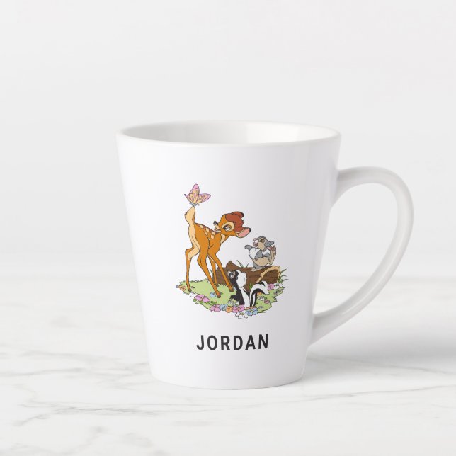 Bambi With Butterfly On Tail Latte Mug (Right)