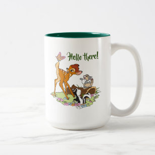 Bambi With Butterfly On Tail Two-Tone Coffee Mug