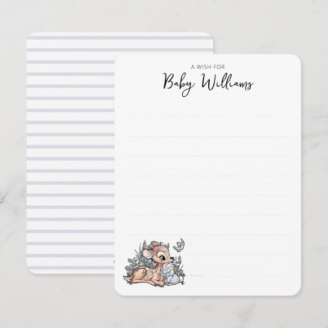 Bambi Woodland Watercolor Baby Shower Card (Front/Back)