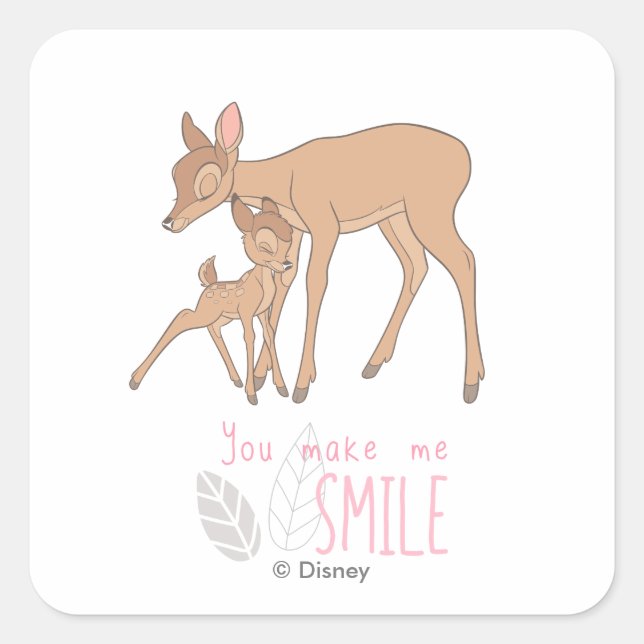 Bambi | You Make Me Smile Square Sticker (Front)