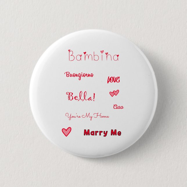 Bambina Love Quotes Set Pack 2 Inch Round Button (Front)