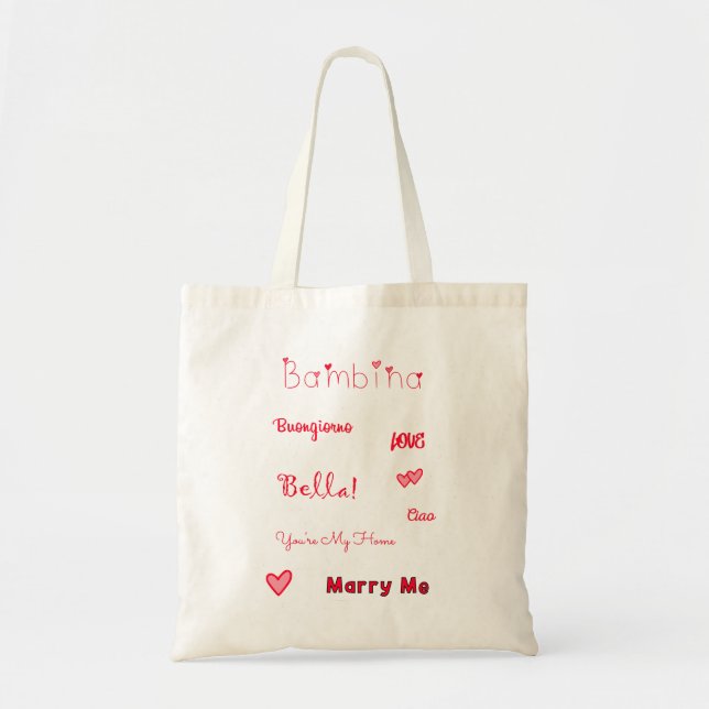 Bambina Love Quotes Set Pack Tote Bag (Front)