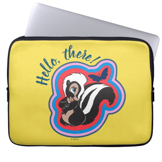 Bambi's Flower & Butterfly Badge Laptop Sleeve (Front)