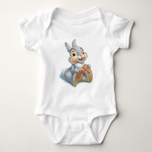 Bambi's Thumper Holding His Feet Baby Bodysuit