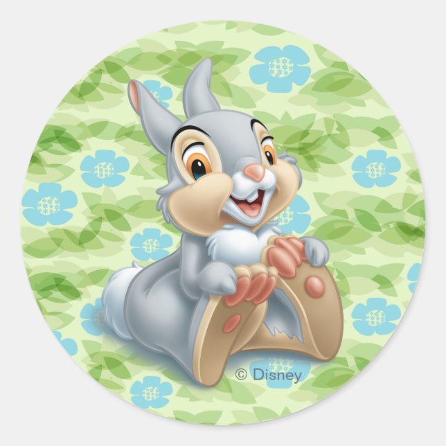 Bambi's Thumper Holding His Feet Classic Round Sticker (Front)