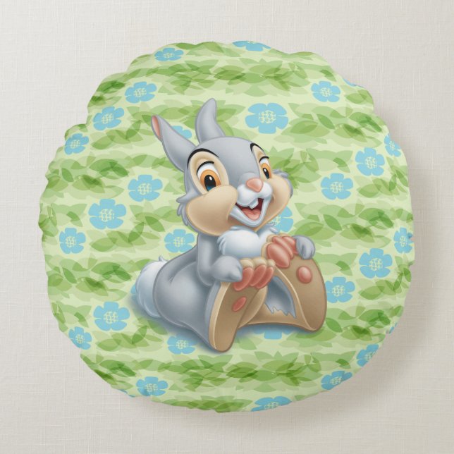 Bambi's Thumper Holding His Feet Round Pillow (Front)