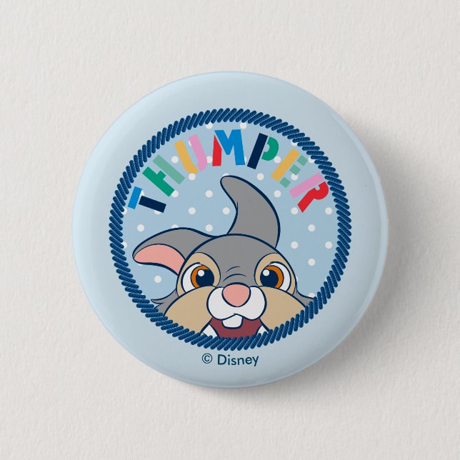 Bambi's Thumper Polka Dot Badge 2 Inch Round Button (Front)