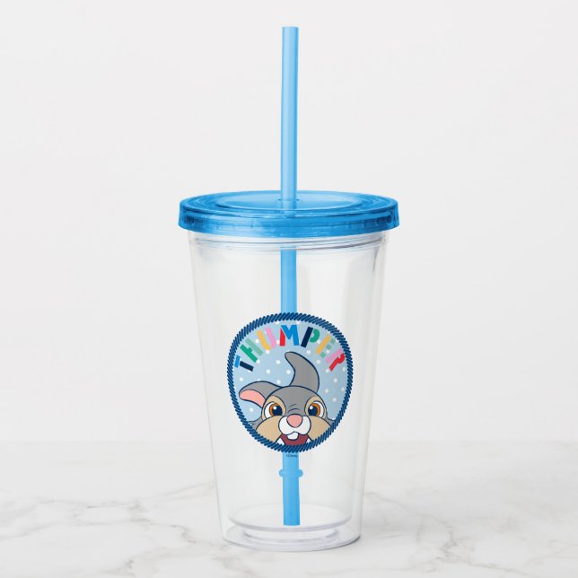 Bambi's Thumper Polka Dot Badge Acrylic Tumbler (Front)
