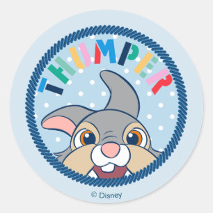 Bambi's Thumper Polka Dot Badge Classic Round Sticker