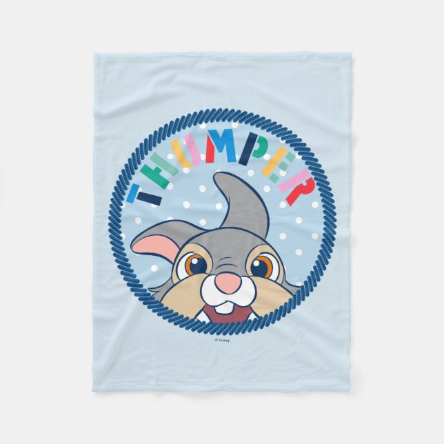 Bambi's Thumper Polka Dot Badge Fleece Blanket (Front)