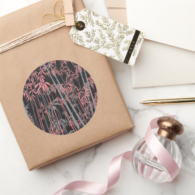 Bamboo 5 classic round sticker (Gifting)