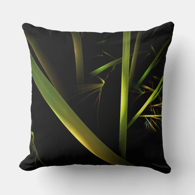 Bamboo Abstract Throw Pillow (Front)