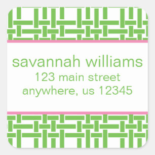 Bamboo and Grosgrain Return Address Labels