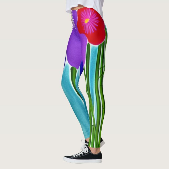 Bamboo and Hibiscus Leggings (Left)