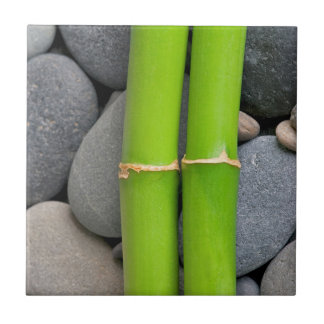 Bamboo and pebble tile