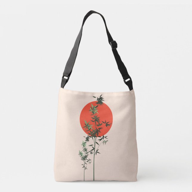 Bamboo and Rising Sun Crossbody Bag (Back)