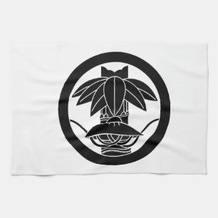 Bamboo and sedge hat in circle kitchen towel