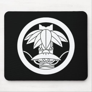Bamboo and sedge hat in circle mouse pad