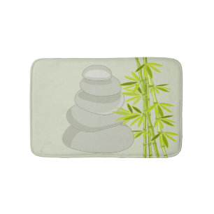 Bamboo and zen stones bath mat