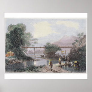 Bamboo Aqueduct at Hong Kong, engraved by Henry Ad Poster