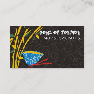 Bamboo Asian food bowl chopsticks business card... Card