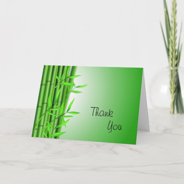 Bamboo Background, Thank, You Card (Front)