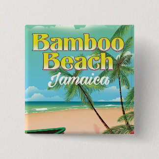 Bamboo Beach Jamaica 2 Inch Square Button
