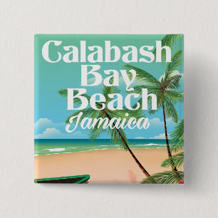 Bamboo Beach Jamaica 2 Inch Square Button
