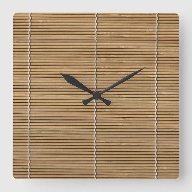 Bamboo Beach Mat Square Clock (Front)