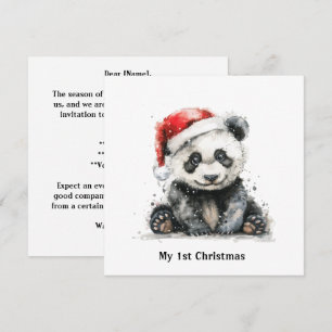 Bamboo Bear's First Christmas, custom Invitation