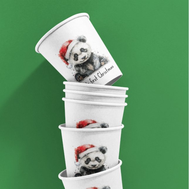 Bamboo Bear's First Christmas, custom Paper Cups (Creator Uploaded)