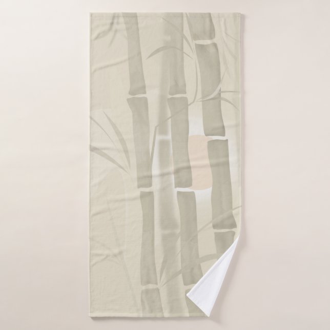 Bamboo, beige background bath towel set (Bath Towel)